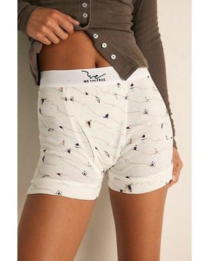 Free People Printed Boxer Briefs - Natural
