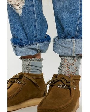 Free People Rubies Crochet Socks - Gray