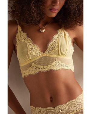 Intimately By Free People Fiona Mesh Longline V-Neck Triangle Bralette By - Brown