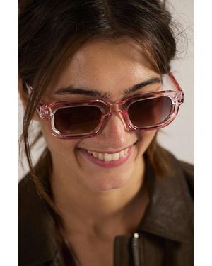 Free People Two Of Us Retro Rectangle Sunglasses - Pink