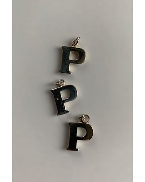 SharpLilTeeth Vintage Sterling Letter P Initial Charm Selected By - Gray