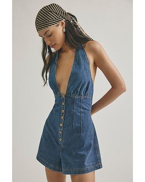 Free People Delilah Denim Shortalls - Blue