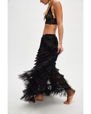 Intimately By Free People Return Of The Ruffle Maxi Slip Skirt - Black