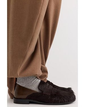 Paloma Barceló Blanche Hair-On Loafers - Brown