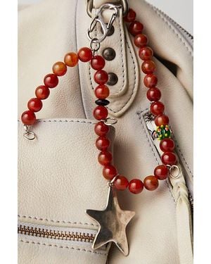 Free People Beaded Necklace Bag Charm - Orange