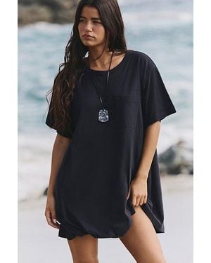 free-est Shorebound Cotton-Jersey Mini Dress By - Black
