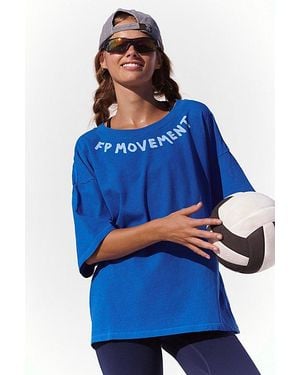 Fp Movement Tackle Bleached Logo Tee - Blue