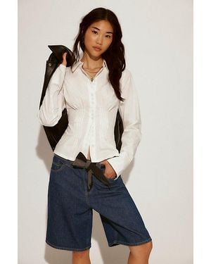 Free People Little Pintuck Shirt - Blue