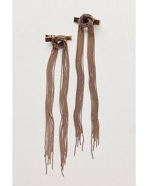 Free People Champagne Toast Barrettes - Metallic