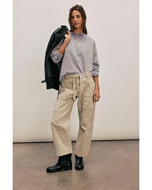 Free People We The Free Moxie Pull-On Barrel Jeans - Natural