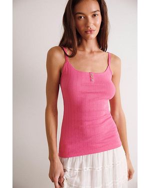Intimately By Free People End Game Pointelle Henley Cami By - Red