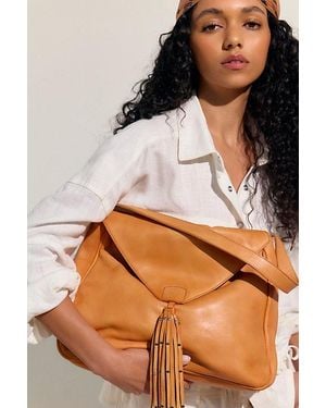 Free People Layla Leather Messenger Bag - Brown