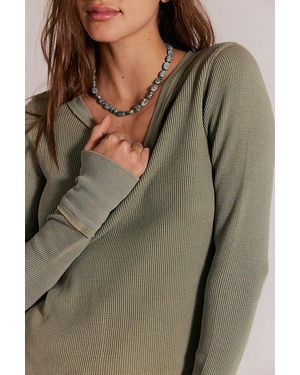 Free People Print Thermal - Grey