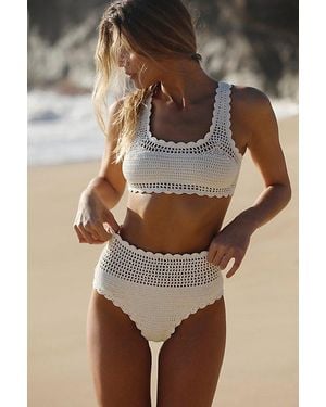 Beach Riot Andy Crochet Swim Top - Black