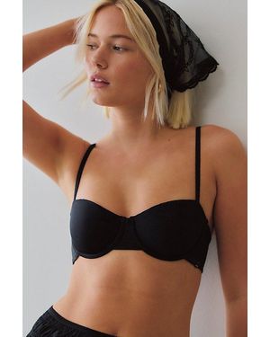 Intimately By Free People Charlie Microfiber Balconette Underwire Bra By - Black