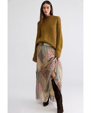 Free People Single Whip Printed Maxi Skirt - Green