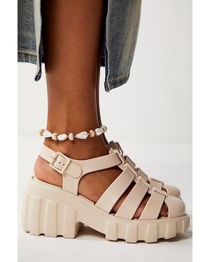 Melissa Megan Fisherman Heels At Free People In Beige, Size: Us 7 - Brown