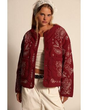 Denim and Bone Bandana Jacket - Red