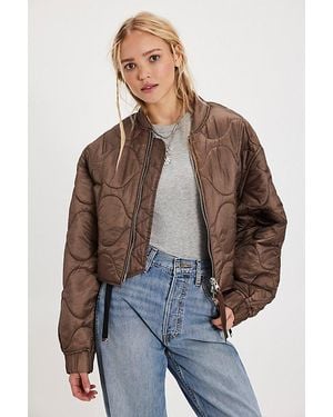 Agolde X Shoreditch Ski Club Iona Quilted Jacket - Brown