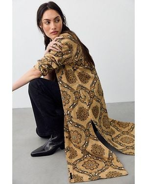Free People We The Free Brick Lane Jacquard Maxi Shirt Jacket - Brown