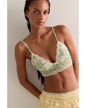 Intimately By Free People Printed Lace Longline Triangle Bralette By - Brown