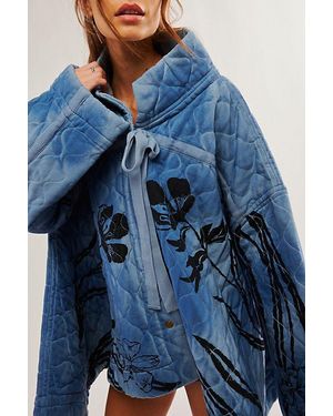 Free People Annie Quilted Sweatshirt - Blue