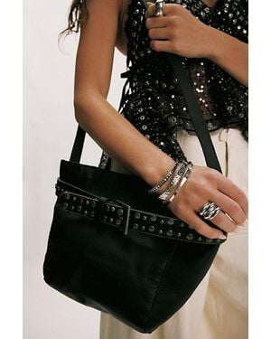 Free People Embellished Belt Bucket Bag - Blue