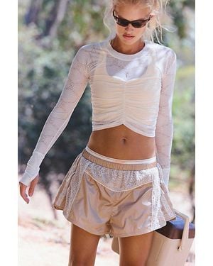 Fp Movement Tempo Ruched Moonlace Uv Protection Long Sleeve - Gray