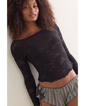 Intimately By Free People Night Shift Layering Top By - Blue