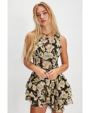 Free People Raven Printed Mini Dress - Multicolour