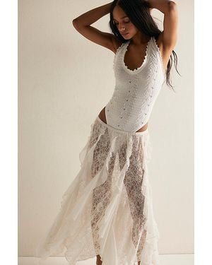 Intimately By Free People So Soft Frill Bodysuit By - Brown