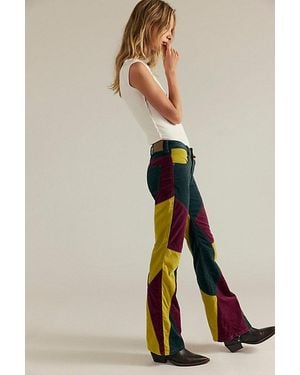 Free People On Your Side Cord Patched Bootcut Jeans - Multicolor
