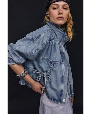 Free People Rip Tide Denim Jacket - Blue