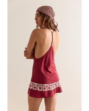 Frankie's Bikinis Colette Silk Mini Slip Dress - Red