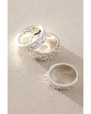 Free People Lumen Wide Stack Plated Ring Set - Natural
