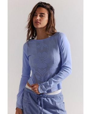 Free People Delilah Long Sleeve Top - Blue