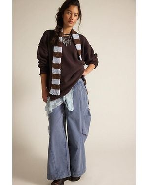 Free People Ella Roll-Neck Cotton Knit Jumper - Purple