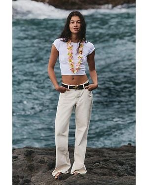 Free People Tennessee Low-Rise Boyfriend Jeans - Natural