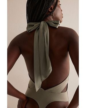 Intimately By Free People Get It Done Halter Bodysuit By - Brown