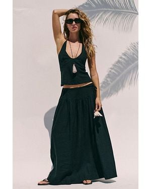 free-est Sandshell Linen Skirt Set By - Black