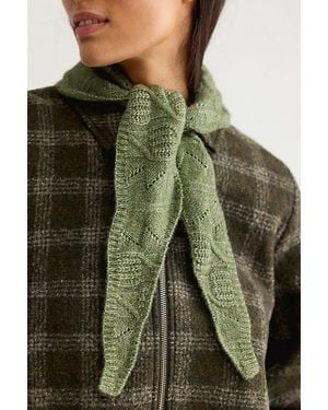 Free People Cosy Cable Triangle Scarf - Green