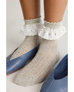 High Heel Jungle Bobby Lace Frill Socks By - Grey