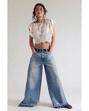 Free People We The Free Apollo Wide-Leg Jeans - Blue