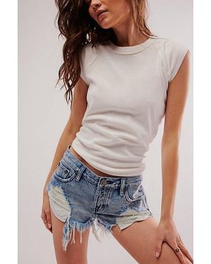 One Teaspoon Dukes Low-Waist Denim Shorts - Multicolour