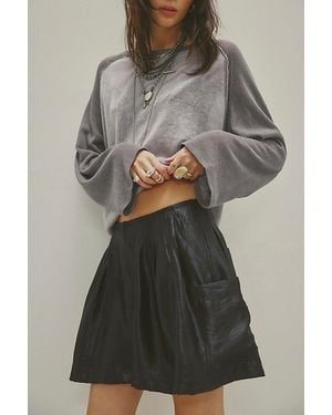 Free People Love Street Shine Trouser Shorts - Gray