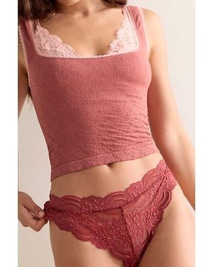 Free People Last Dance Lace Thong - Red