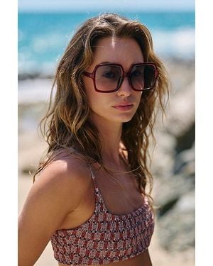 Free People Wren Square Sunglasses - Red