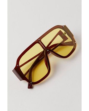 Free People Cooper Oversized Shield Sunglasses - Metallic