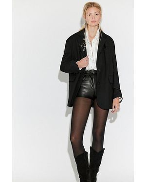 Norma Kamali High-Waisted Vegan Shorts - Black