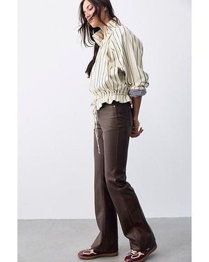 Free People Double Knot High-Rise Vegan Straight Bootcut Jeans - White